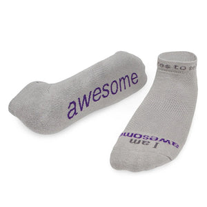 'I am awesome'® grey low-cut socks
