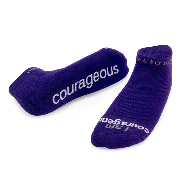 'I am courageous'® purple low-cut socks