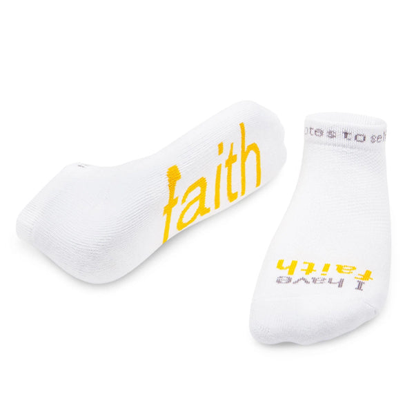 'I have faith'™ white low-cut socks