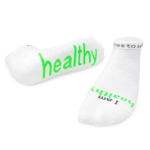 'I am healthy'® white low-cut socks