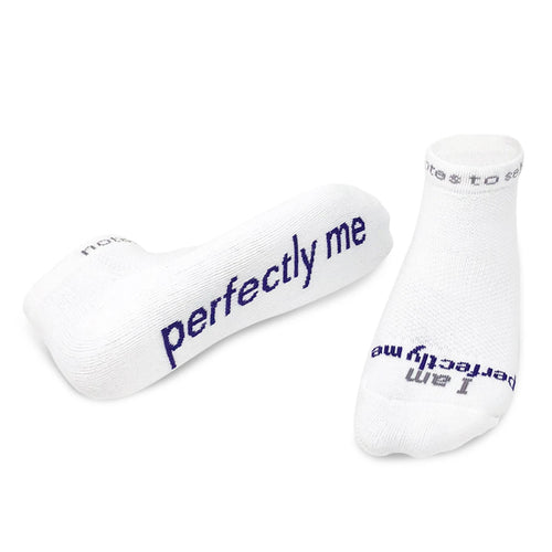 'I am perfectly me'™ white low-cut socks
