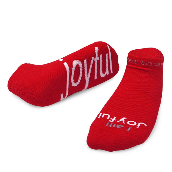 'I am joyful'™ red low-cut socks