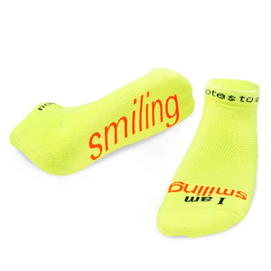 'I am smiling'® neon yellow low-cut socks