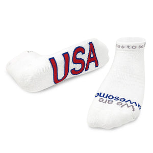 'We are awesome'® - USA white low-cut socks